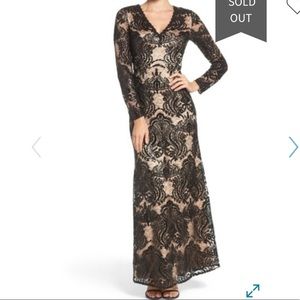 NWT Eliza J lace with sequins embellished gown.